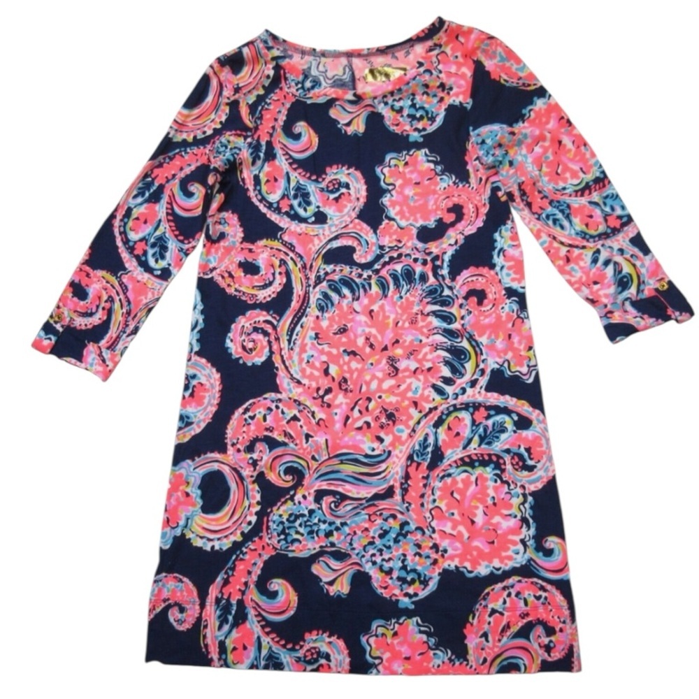 LILLY PULITZER For the Halibut Linden Knit Dress in Bright Navy Pop Size XXS - Picture 2 of 7